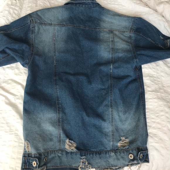 Long oversized denim jacket - Picture 3 of 3
